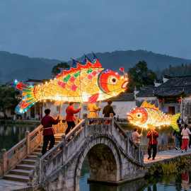 大型花灯非遗鱼灯新年春节元宵中秋彩灯景区定制灯笼锦鲤鱼金鱼灯