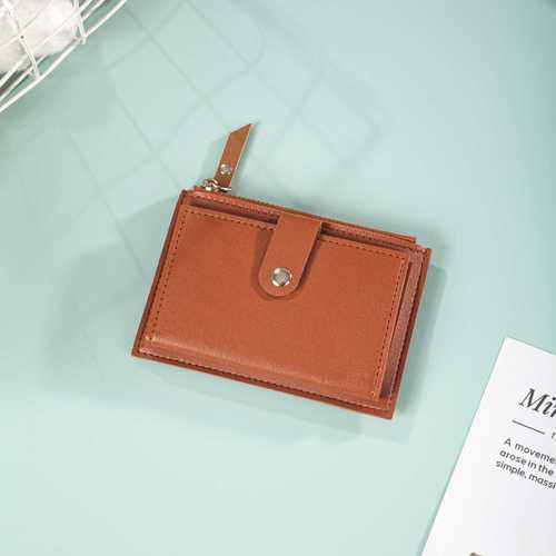 Women's Ultra-Thin Card Holder Crossbody Bag Korean Style Zipper Card Case Candy Color Bus Student Bank Card Holder USD Bag