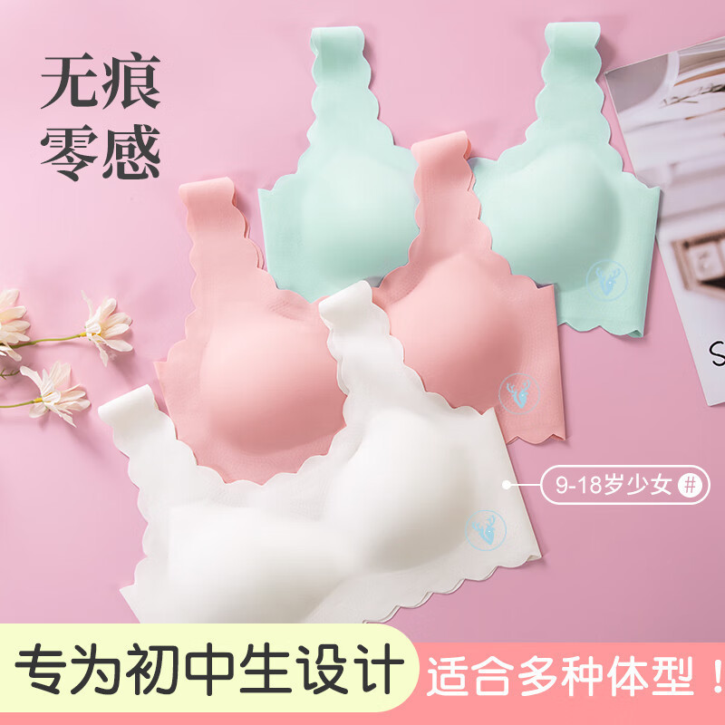 Seamless Underwear for Developmental Period, Student, Older Girls, Elementary School Girls, Junior High School Girls, Teenage Girls' Underwear, Ice Silk Bra