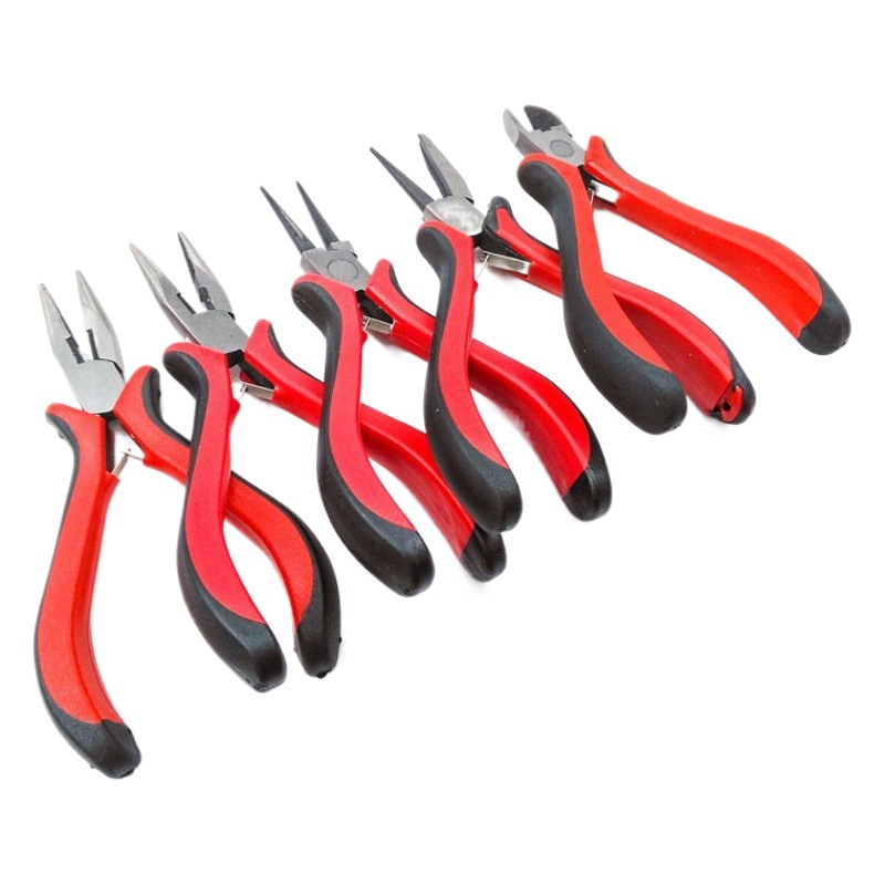 Herramientas manuales, mini alicates de punta fina en stock, alicates curvos de punta redonda y plana para cortar joyas, alicates pequeños con punta larga.