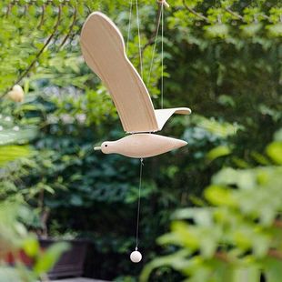 Wooden Flying Seagull Living Room Balcony Window Aerial Pendant Children's Room Artistic Creative Hanging Pendant