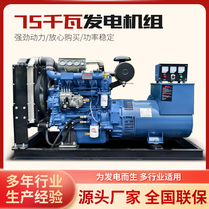 潍坊75kw千瓦柴油发电机组 厂家全自动柴油发电机组75kw发电机