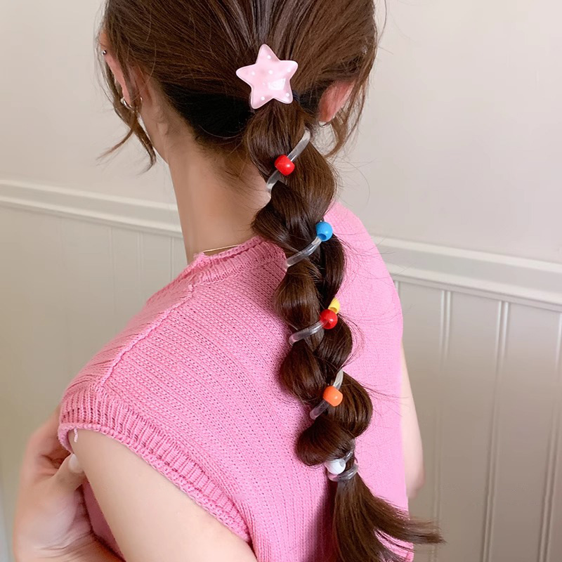 Estrellas de punto de onda línea telefónica anillo de cabello para mujeres 2025 nueva alta elasticidad y duradera con una correa de cabello de cola de caballo tocado