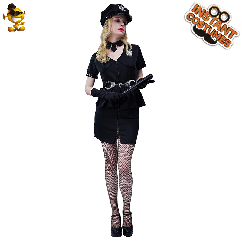 Halloween mujer policía uniforme traje 2019 nuevo Cosplay bola fiesta traje uniforme tentación