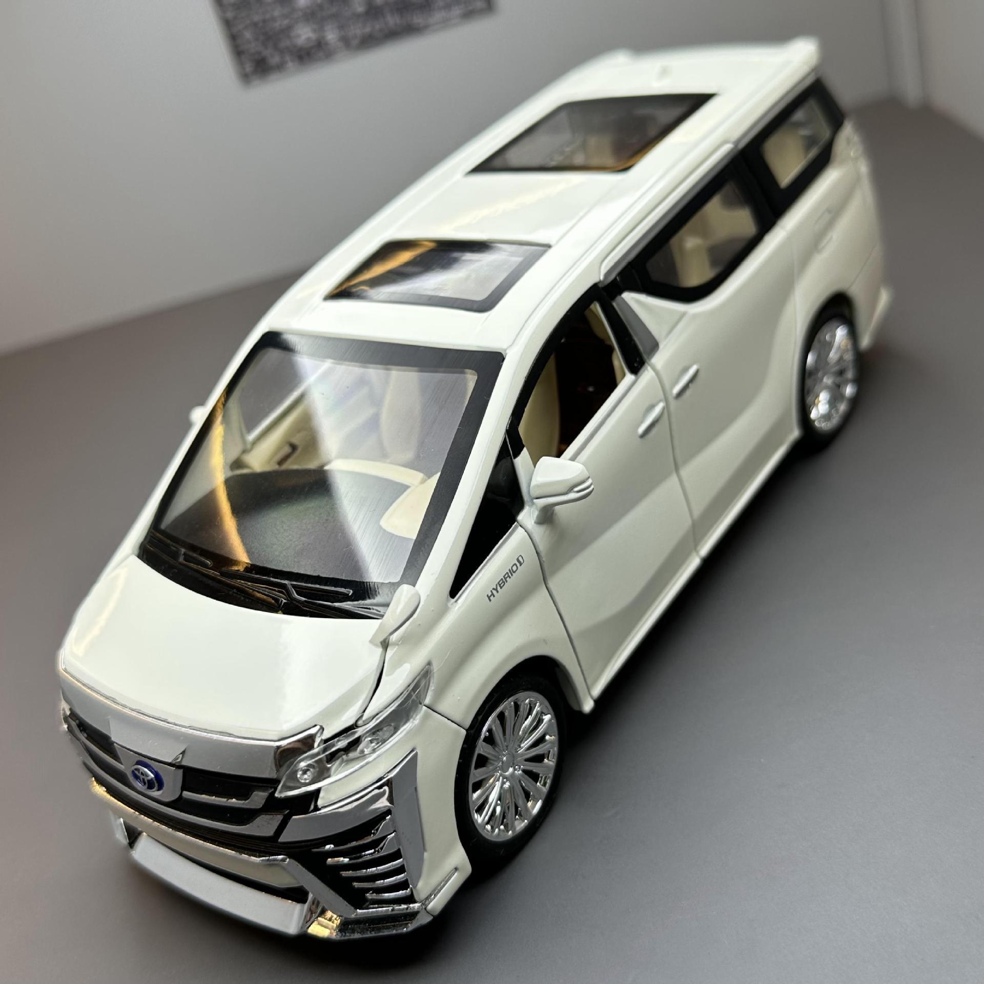 Aleación de coche 1:24 Toyota Wilfa modelo de coche Tire hacia atrás con sonido y Luz Juguetes Coche de negocios música modelo adornos