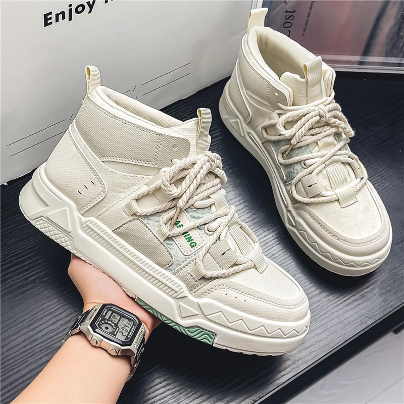 High top men's shoes autumn 2023 new winter trend all casual men's board shoes thick soled sports shoes for men_voghion.com