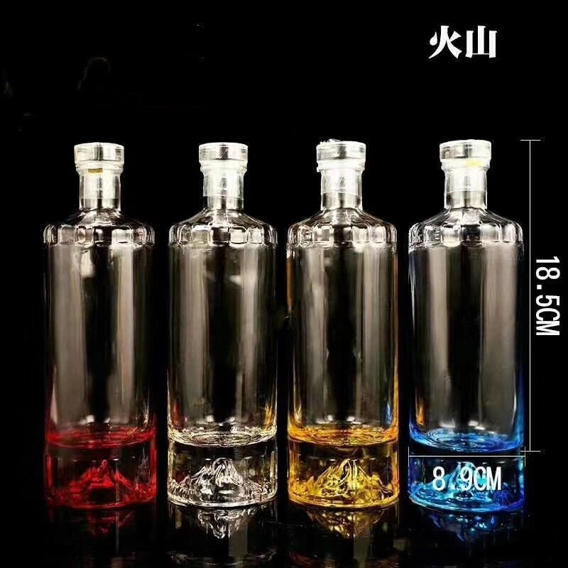 厂家现货新款火山酒瓶晶白料玻璃酒瓶洋酒瓶白酒瓶空装玻璃酒瓶