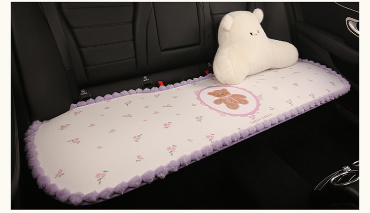 Car Seat Cushion Cartoon Cute Plush Ball Bear Purple