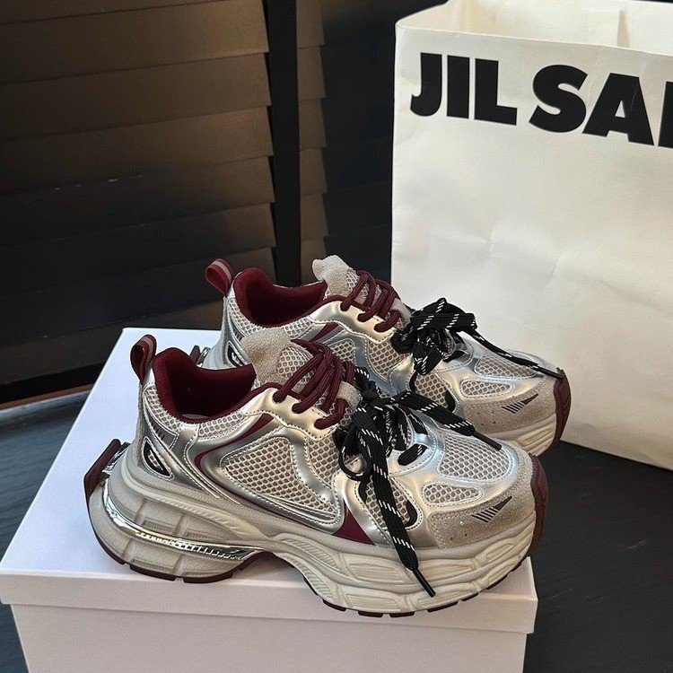 Women's Dad Sneakers 2025 New Spring and Summer Lightweight Versatile Thick-Soled Height-Increasing Trendy Casual Sports Shoes Women's Shoes