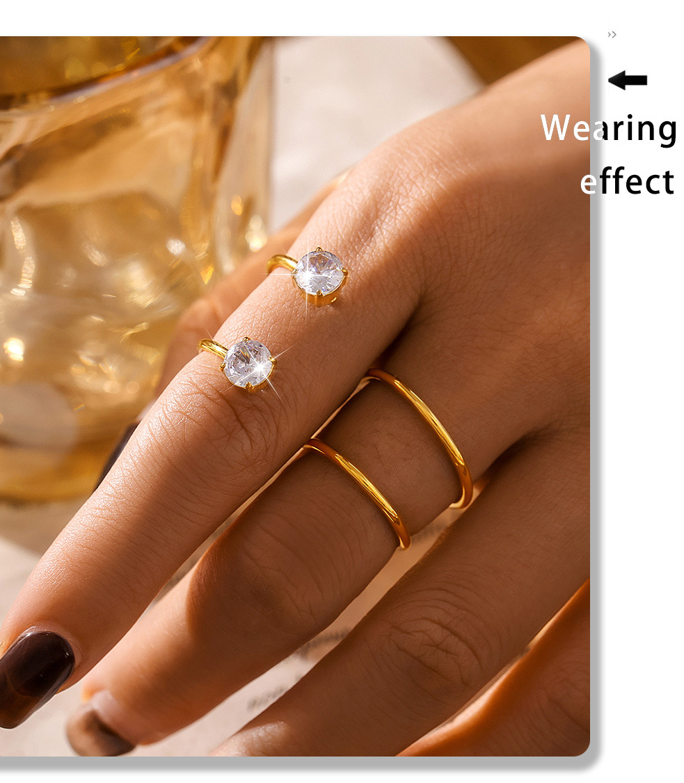 S-shaped Double Finger Wrapped Gold 3A Zircon Ring Stainless Steel PVD Simple And Luxurious Bracelet_voghion.com