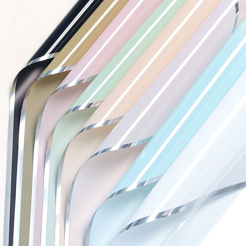 银边半透明银离子雾面纸防水果冻膜花束包装纸花店包花材料资材