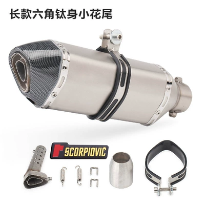 Fuxi Kawasaki large displacement | Exhaust manifold - 370-small-hexagonal-titanium-body-small-flower-tail-sticker