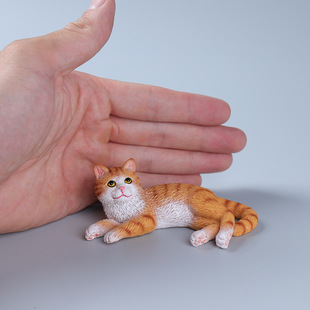 Side Lying Pastoral Cat Orange Cat Black Cat White Cat Cute Kitten Car Ornaments Model Car Desktop Decoration Gifts