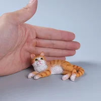 Боковой лежащий пасторальный кот, оранжевый кот, черный кот, белый кот, милый котенок, автомобильные украшения, модель автомобиля, украшение для рабочего стола, подарки