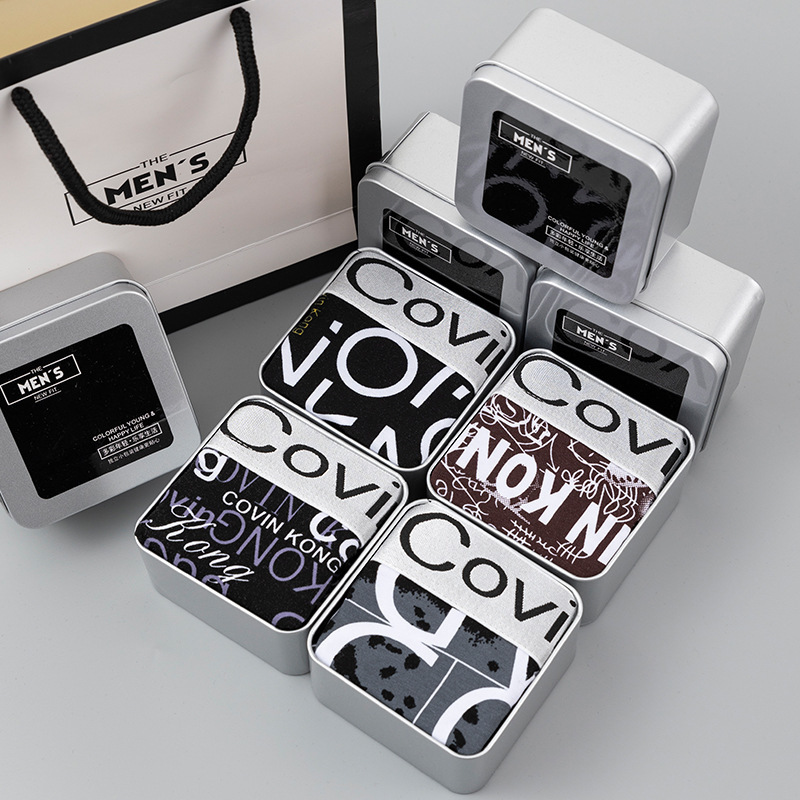 Boys underwear νck ο boxer cotton antibacterial breathable printed boxed boxed shorts head cross-border wholesale