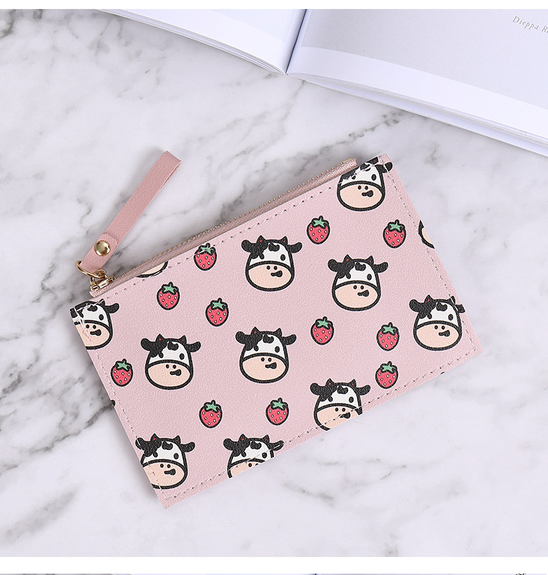 30g Weight Synthetic Leather Lining Material Zipper Closure Type Coin Purse Bags Type Business Occasion PU Leather Material Cows Pattern All Seasons Season Women'S Gender Fashion Style Square Shape Sewing Craft Fashion Cows Square Zipper Coin Purse 9