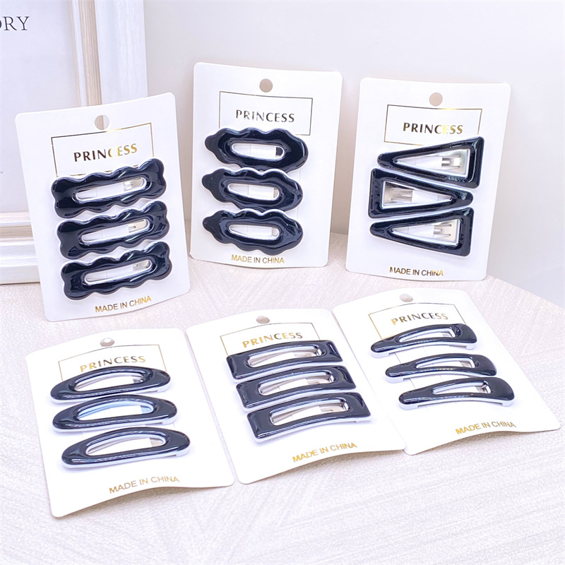 3 piezas traje dulce gradiente de color goteo clips para el cabello Super Fairy Girl Bangs clip brillante engrosado lado clip horquilla 2 yuanes