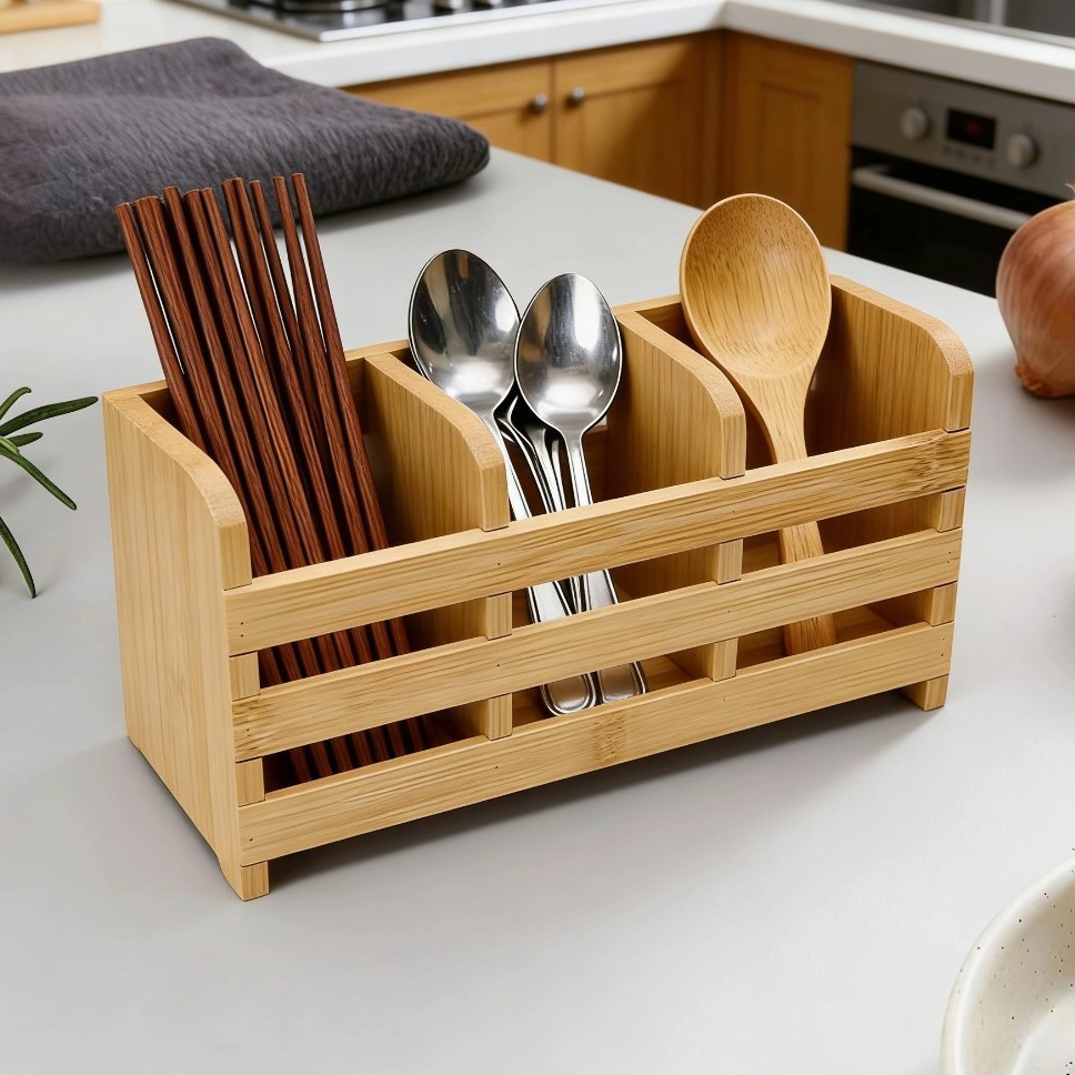 Escurridor de Palillos de Madera Multiuso para Cocina image 2