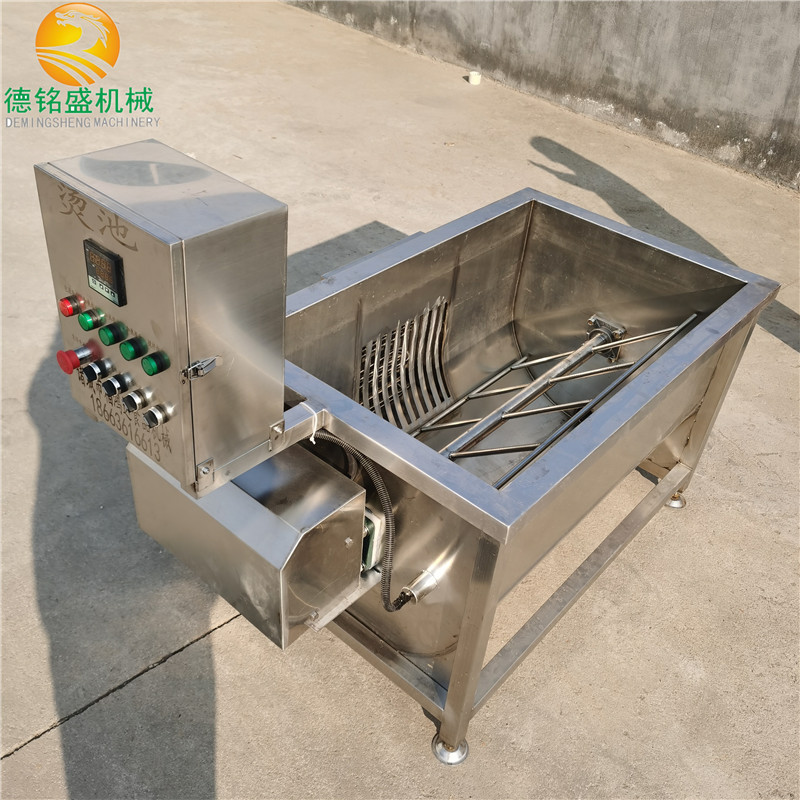 带U型齿搅拌的羊蹄烫池 小型猪蹄猪头浸烫池价格 白钢羊头烫锅