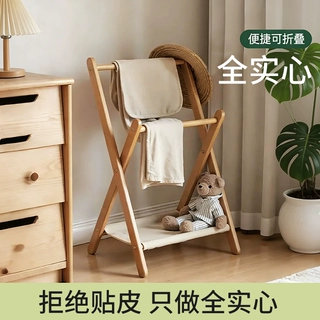 挂衣架中古风卧室次净衣帽架晾衣架床边晚上放衣神器置物楠竹架子