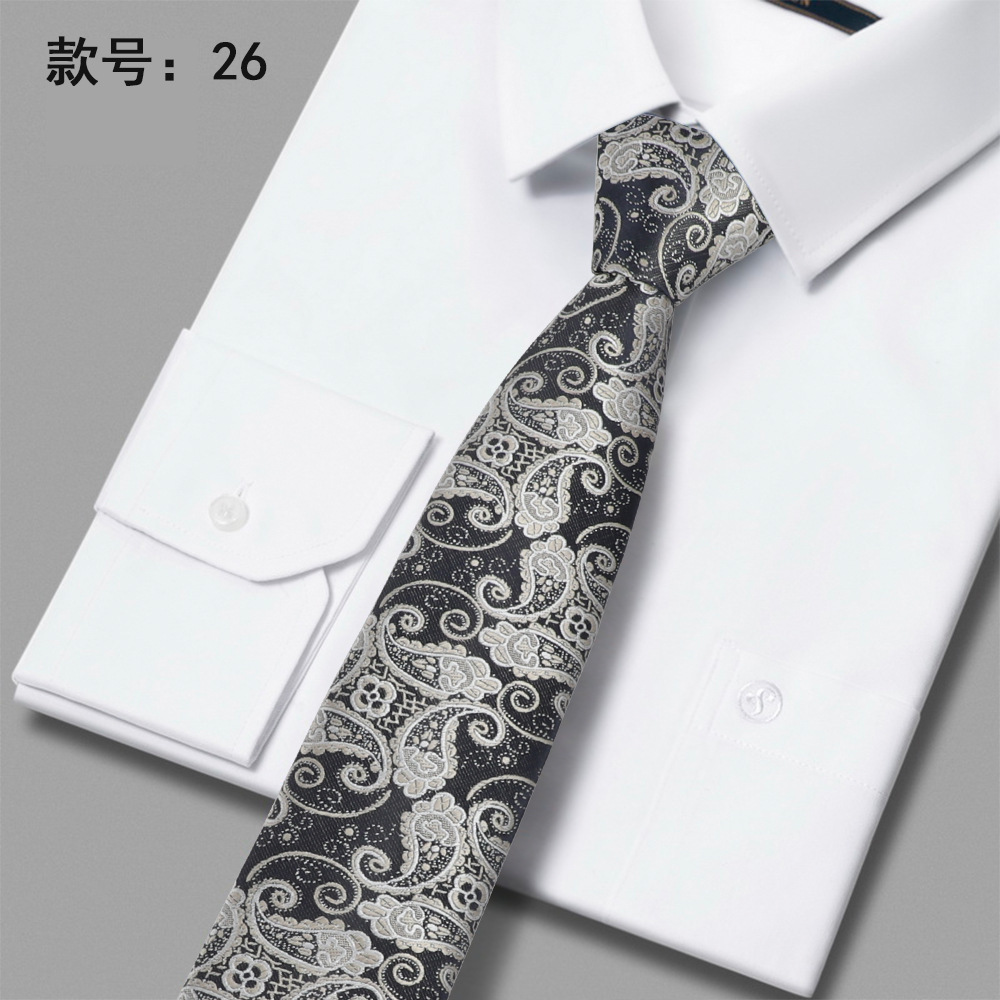 2023 nueva corbata de poliéster 6cm corbata casual de negocios de poliéster casual de negocios para hombres en stock al por mayor