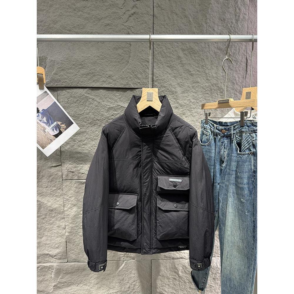 品質のシンボル! 杭州の高さ90% 白鴨絨毛秋冬装質感工装男性立襟ダウンジャケット潮002