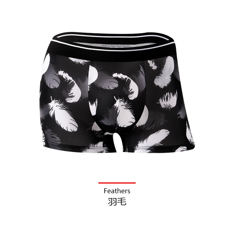 Ropa interior de los hombres de seda de hielo calzoncillos de los hombres verano transpirable cómodo moda personalidad Boxer shorts niños pantalones personalidad