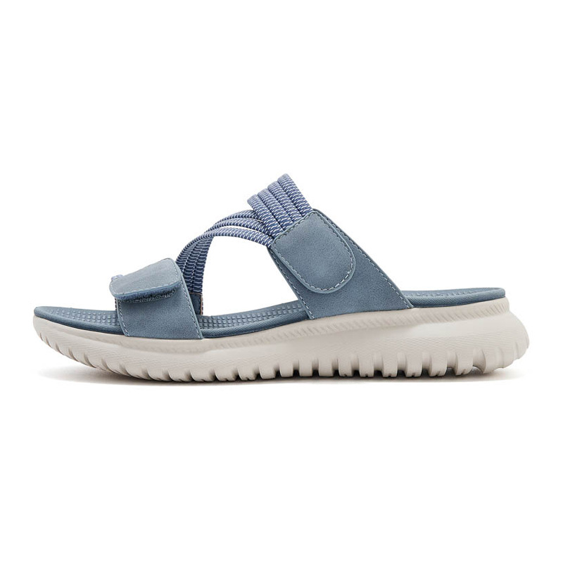 Dép sandal nữ xỏ ngón đế bệt thể thao co giãn cỡ lớn — Màu đen, Màu xanh lam, Màu mơ chi tiết 28