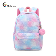 Cross-border foreign trade tie-dye digital printing travel waterproof backpack for primary and middle school students, Korean style, fresh and cute backpack