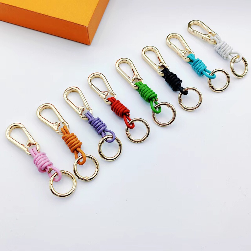 DIY Leather Keychain Pendant Candy-Colored Leather Cord Braided Accessories Bag Charm Pendant Business Gift