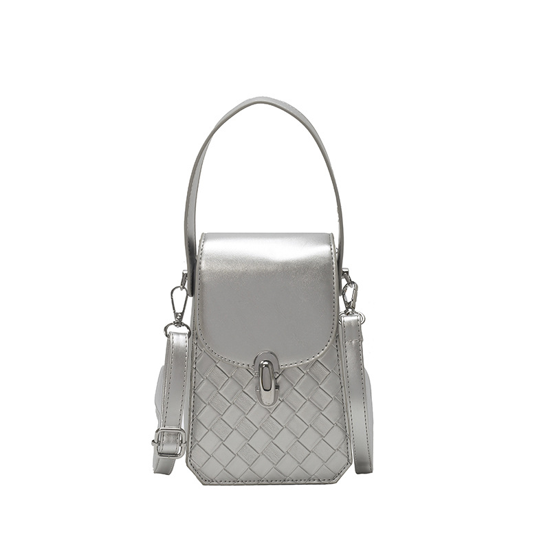 Bolso de teléfono móvil popular de este año 2025 verano nuevo bolso de hombro tejido de moda bolso de mensajero de todo fósforo para mujer