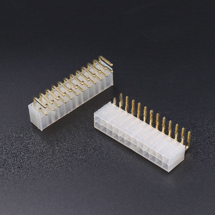 5569双排镀金弯针座2P4P6P8P10P12-24P连接器焊板座4.2母座