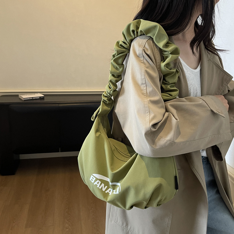 跨境韩国emis尼龙通勤女士包包酷辣妹风法棍腋下单肩包休闲斜挎包|undefined