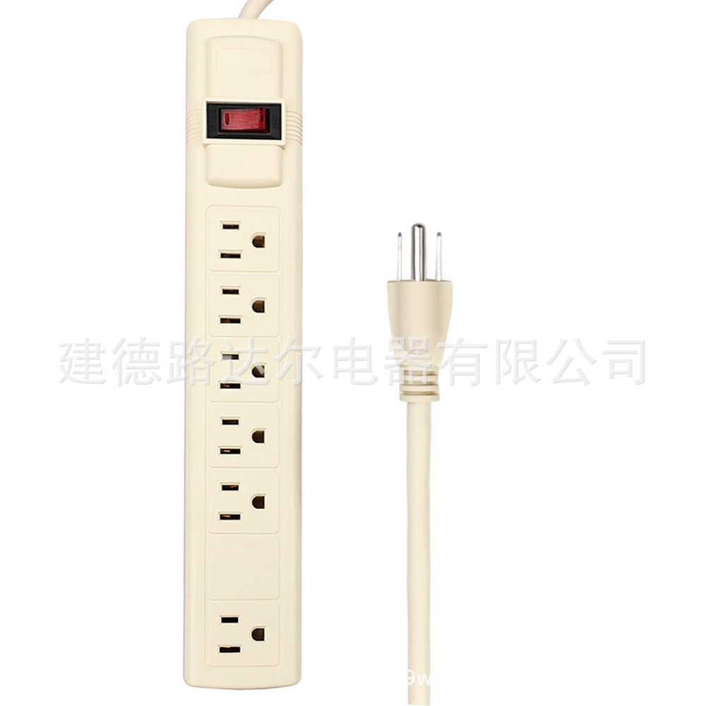 菲律宾&南美大功率多功能开关插排插座拖线板6孔 安全可靠