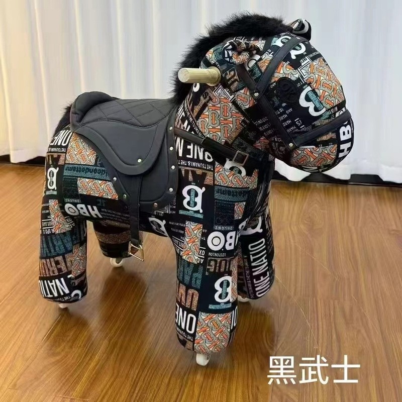 网红小马滑轮凳仿真战马坐凳儿童生日礼物动物凳落地滑轮小马凳子|undefined