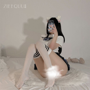 Posture fun accessories stockings black striped pure student socks female Japanese college style leg socks 5013
