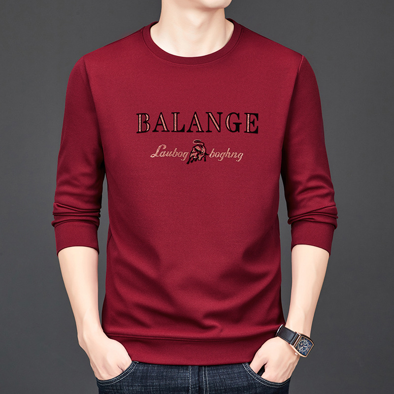 Autumn New Men's Sweatshirt Wholesale Young and Middle-Aged Fashion Korean Style Casual Trendy Printed Round Neck Pullover Sweatshirt for Men