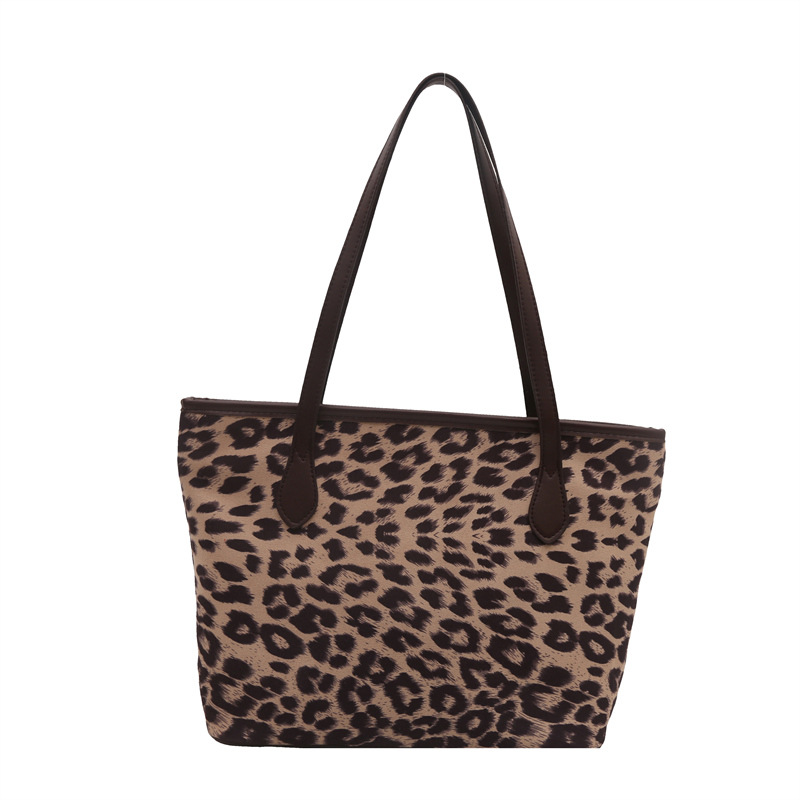 2024 nuevo otoño y invierno de gran capacidad de transporte de hombro relajado bolso de brazo retro moda leopardo bolso de mujer