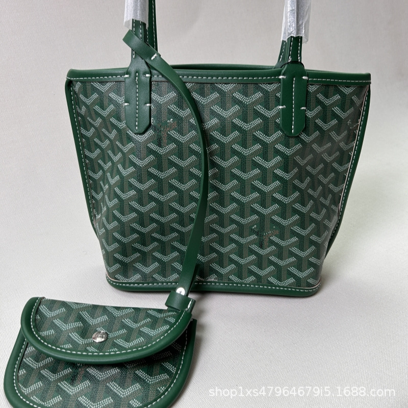 Tote bags両面トートバッグ小サイズ菜藍子カジュアル犬牙片肩女包子母ショッピングバッグ