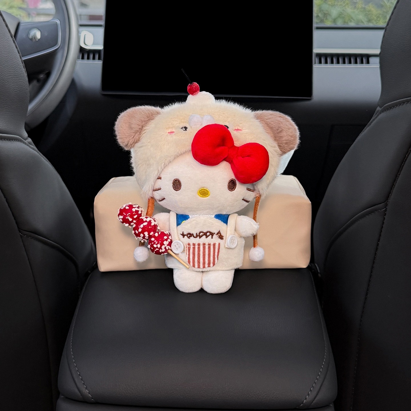 2026 Kitty Car Tissue Box, Car Armrest Box Tissue Bag, Seat-mounted Car Tissue Bag, Cute for Women