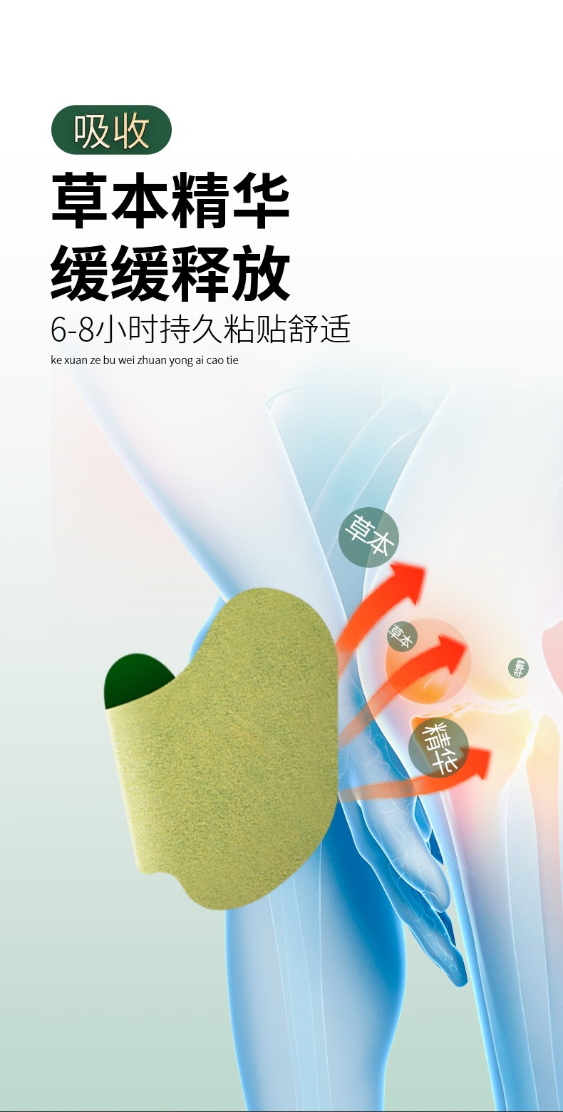 Mugwort Herbal Patch Ai Cao Tie Self-Heating Warming Patch for Back Neck Knee Shoulder Topical Use in use