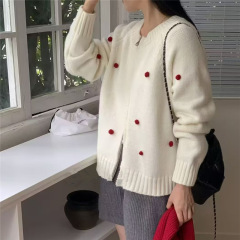 藏青色针织开衫早秋新款上衣女韩系穿搭慵懒时尚洋气毛衣外套女潮