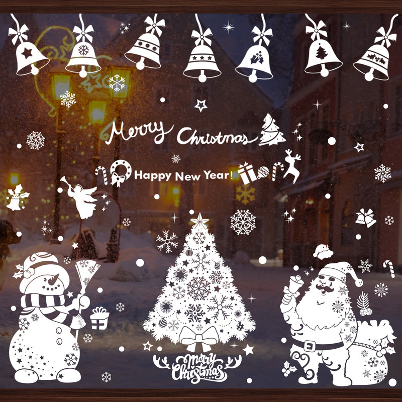 鈴ヘラジカクリスマスシールクリスマスおめでとう雪だるま老人雪雪静電貼りクリスマスデパートショーウインドー貼り|undefined