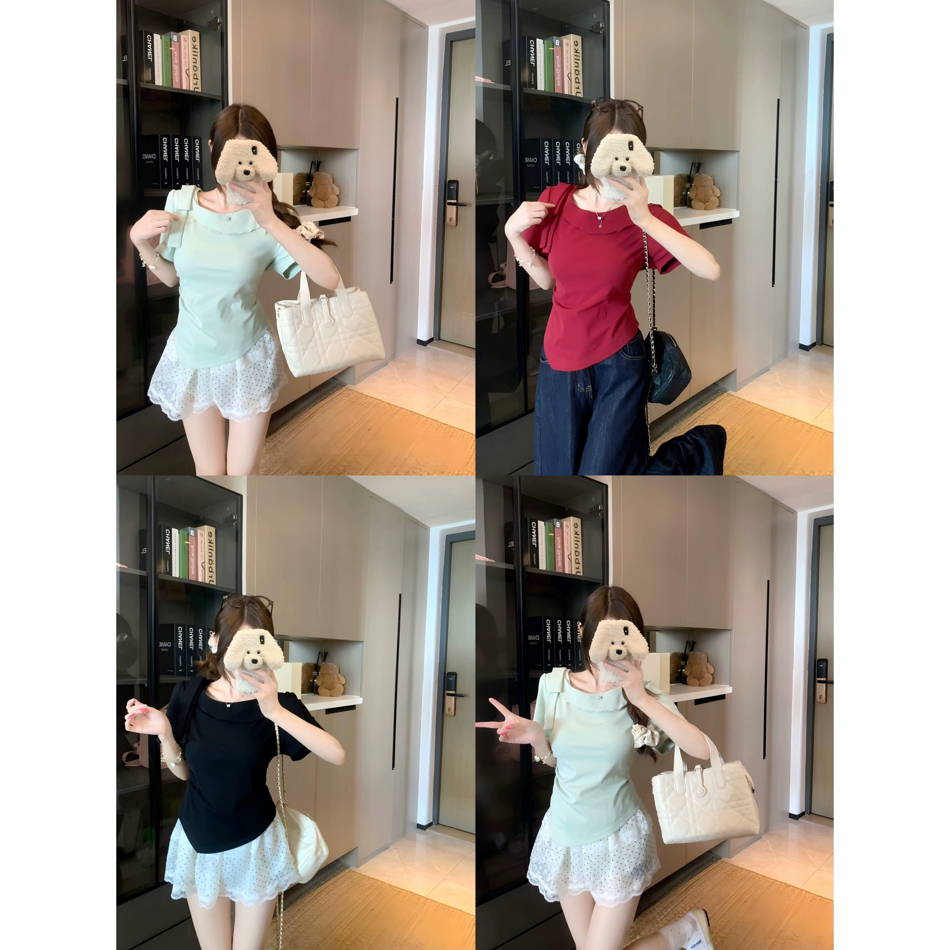 Фактический снимок новой летней футболки большого размера с асимметричным бантом 2025 года, топ для похудения Pure Desire 80095