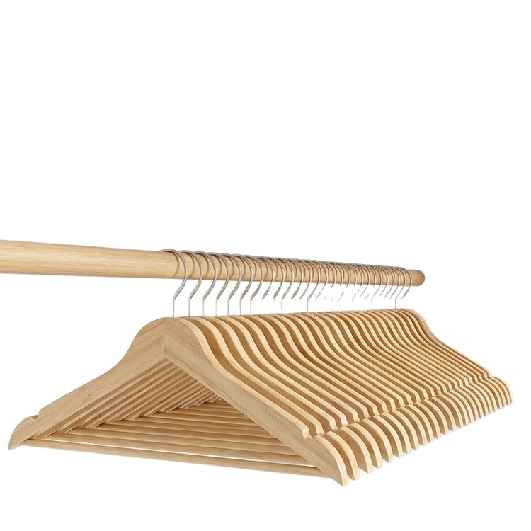 Mayorista percha de ropa de madera sólida antideslizante sin huellas para el hogar ropa de almacenamiento soporte de madera armario de dormitorio hotel tienda de ropa especial