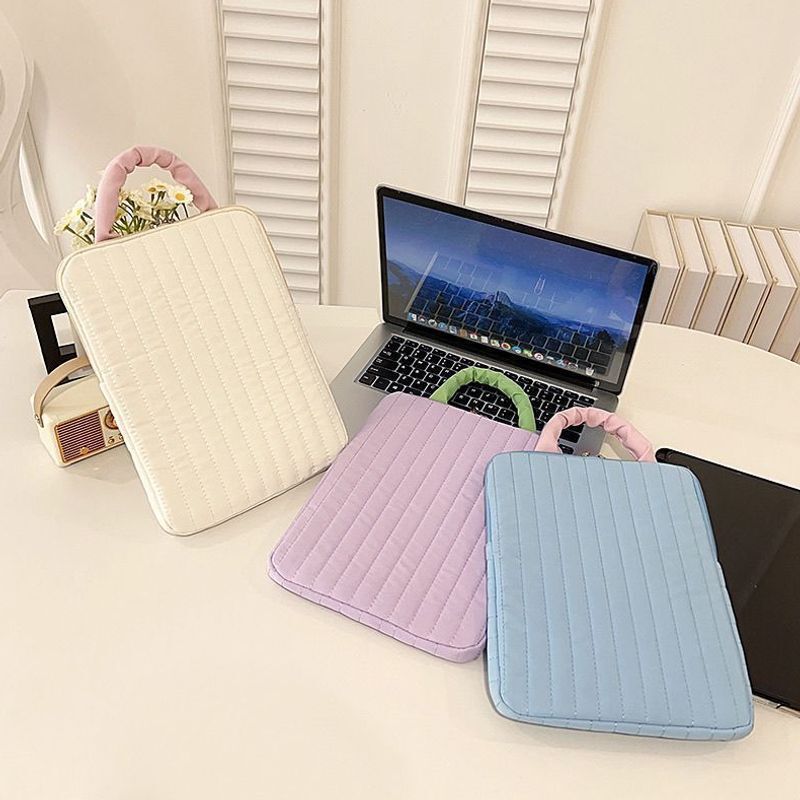 Cute Contrast Color Handbag 11inch iPadpro Tablet Inner Sleeve 14inch Laptop Protective Case Storage Bag
