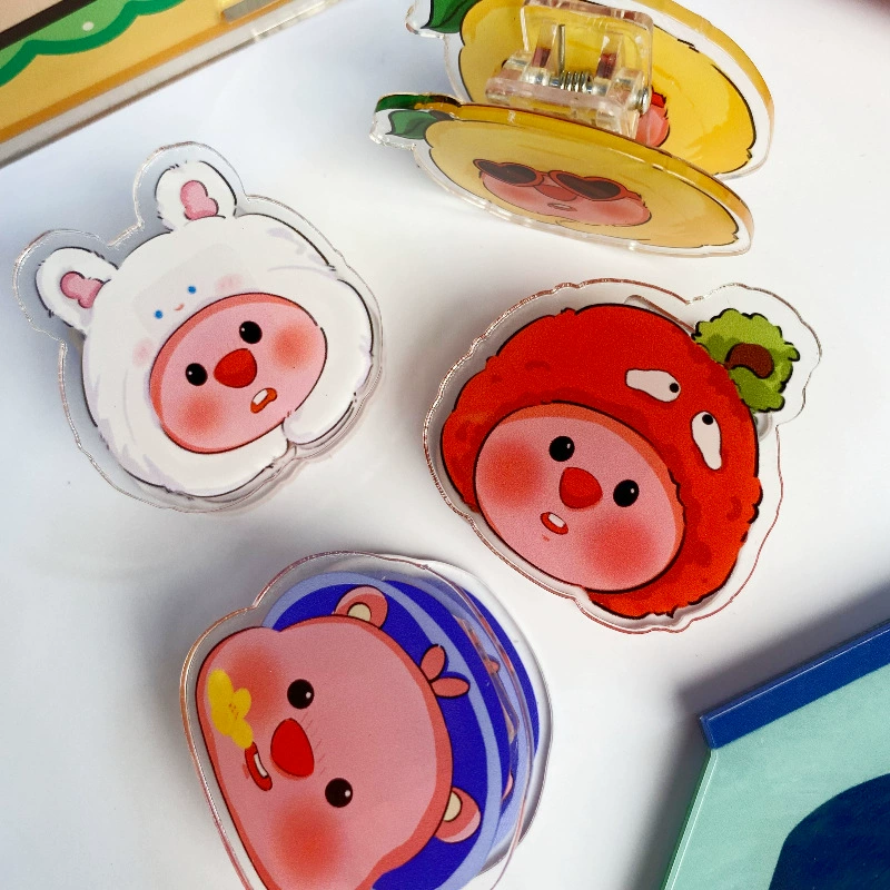 Строгий выбор креативных акриловых зажимов Little Beaver с высоким значением цвета в стиле ins мультфильм милый зажим для заметок зажим для теста скрепки
