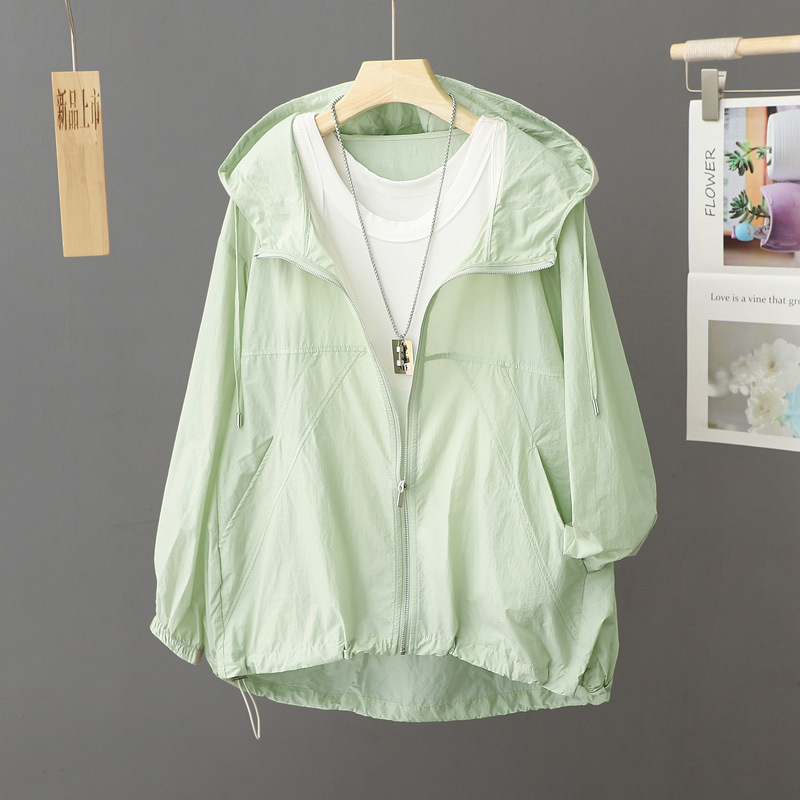 2026 Hot-Selling Solid Color Hooded Sun Protection Jacket for Summer, Lightweight, Breathable, Loose-Fitting Cardigan, Uv Protection Short Coat