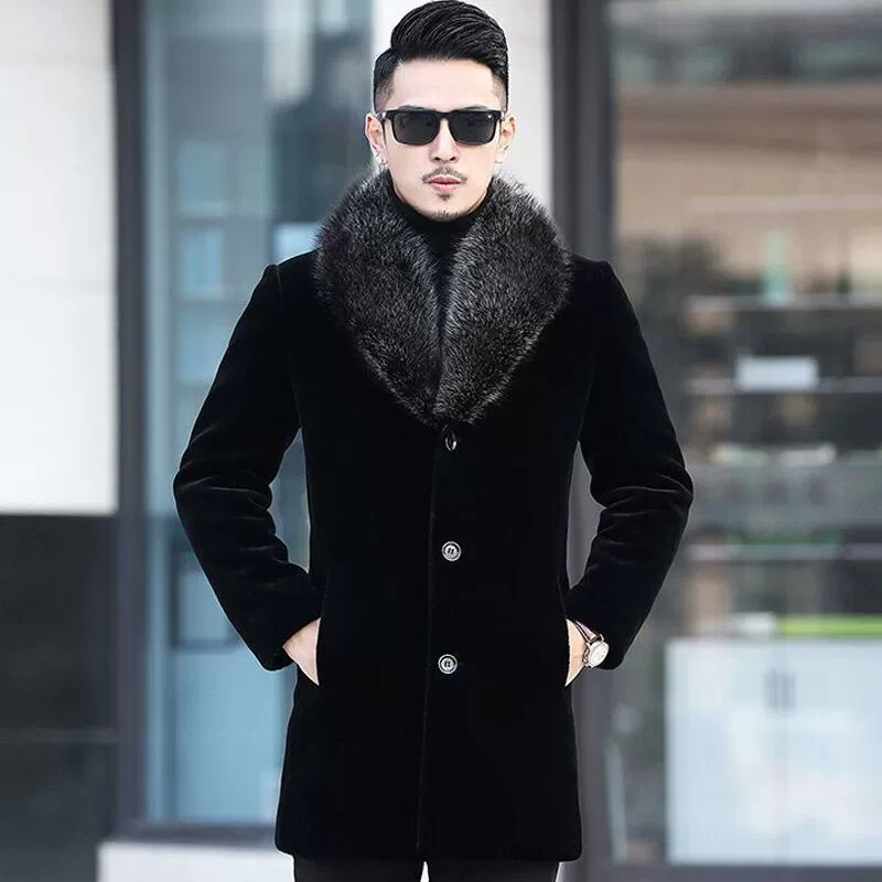 山力达迪 Suit, long men's jacket, increased thickness, mid-length