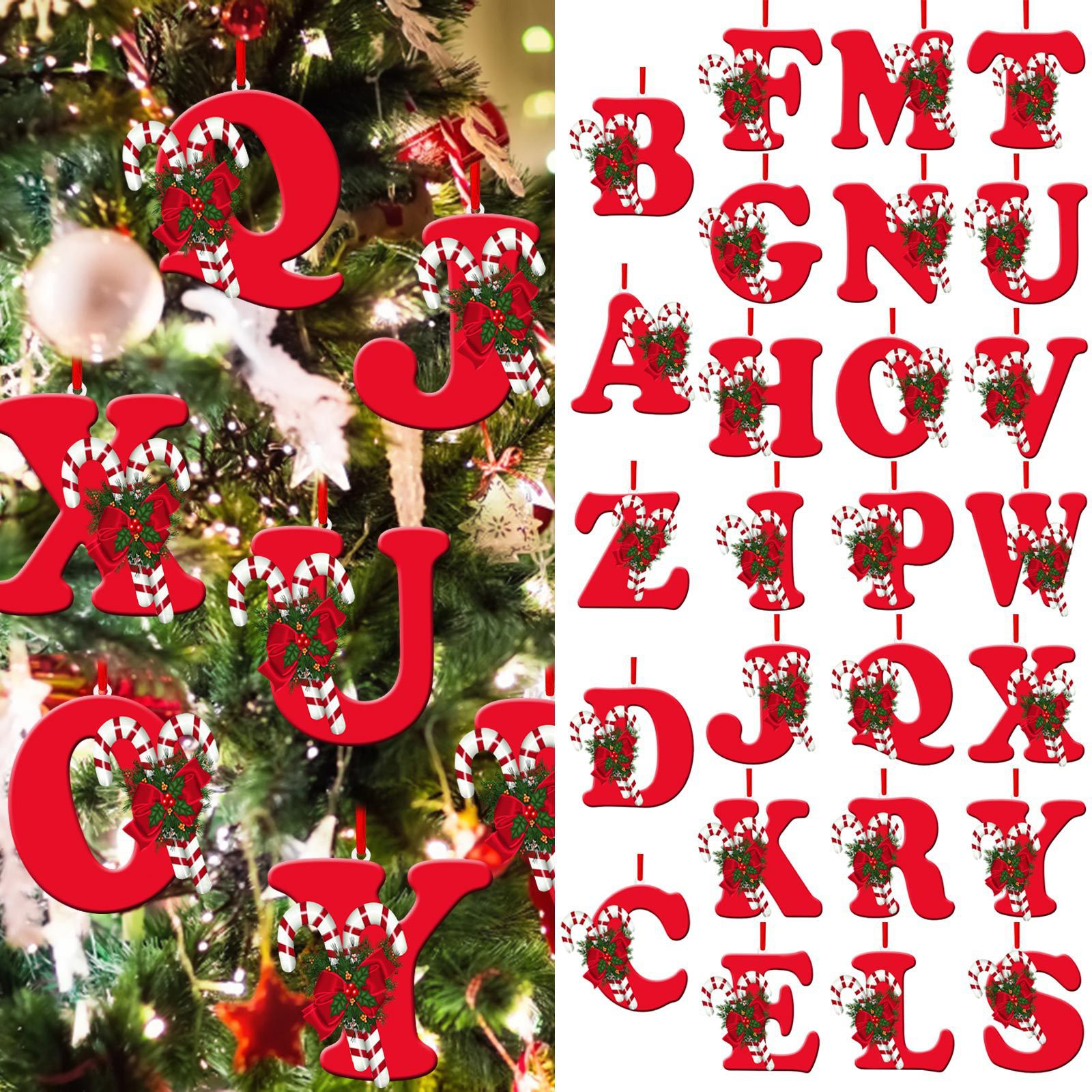 Nuevo alfabeto inglés creativo transfronterizo acrílico plano árbol de Navidad decorativo regalo de decoración de fiesta